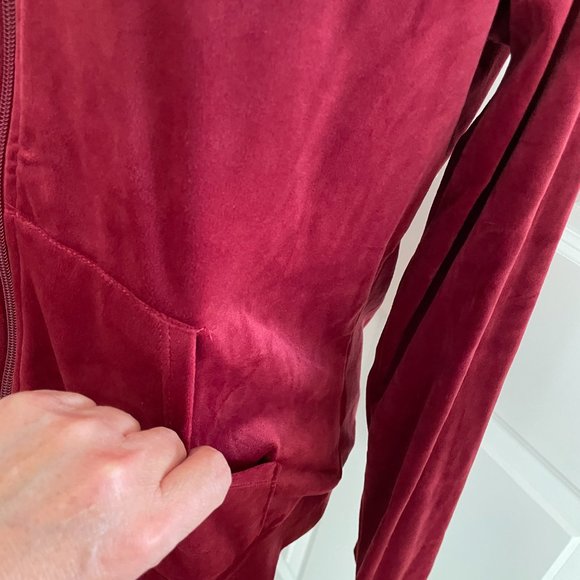 MessBebe Sportswear Women's Full-Zip Hoodie Size L Extra Large Red Wine - Picture 5 of 13